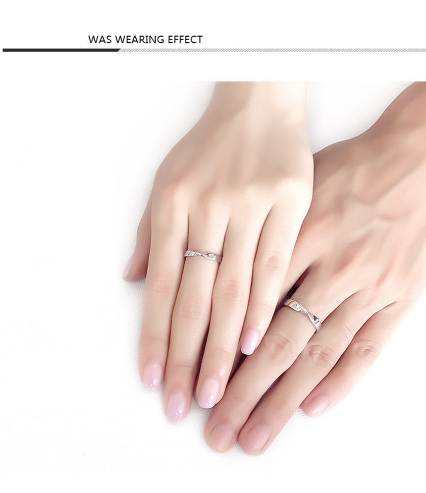 Korean Version 925 Sterling Silver Color Rings for Unisex  A Pair of Simple Style Hand Jewelry Silver 925 Halloween Jewelry
