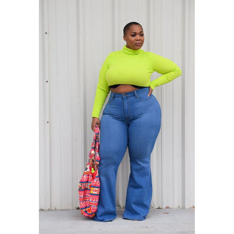 KX-2295  Factory wholesale blue jeggings jeans trousers flare denim pants slim fit high waist women plus size jeans