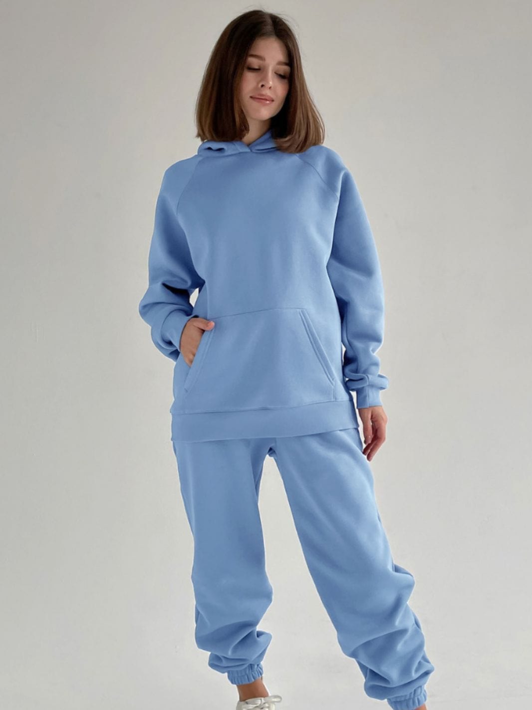 L / #02 Casual Women Hoodies Sweatsuit Long Sleeve Hooded Matching Joggers Sweatpants 2 Piece Tracksuit Sets