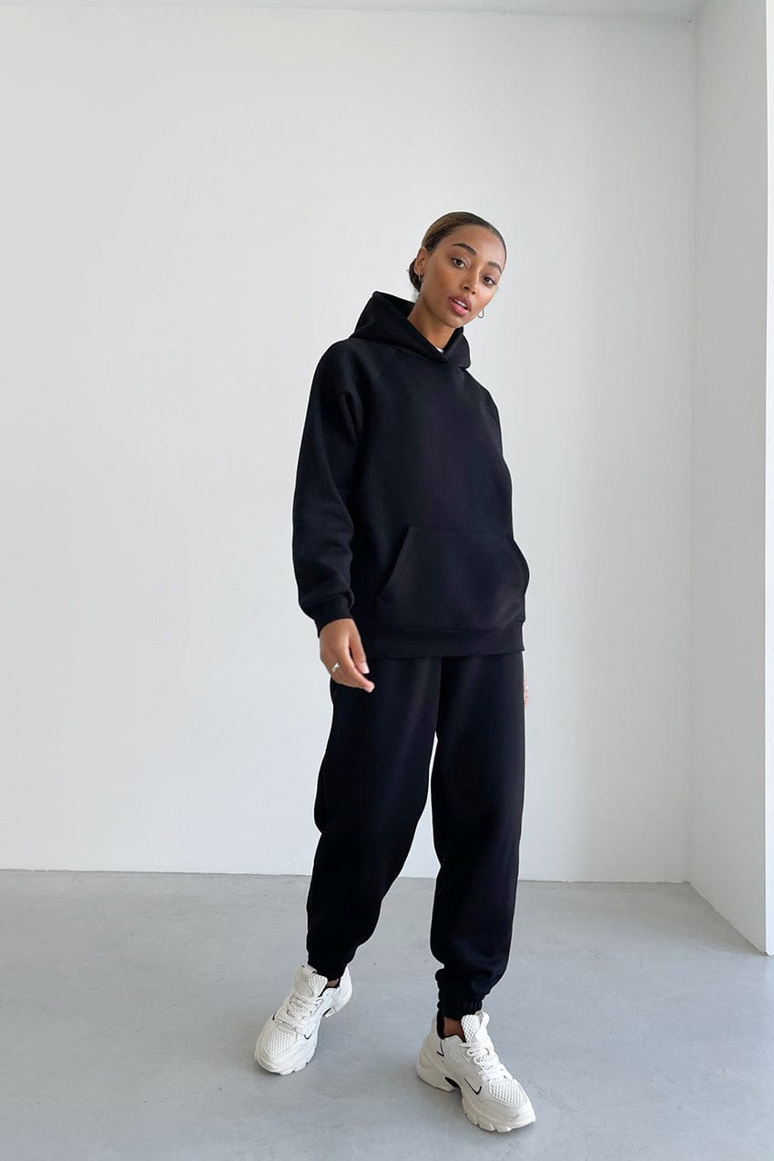 L / #03 Casual Women Hoodies Sweatsuit Long Sleeve Hooded Matching Joggers Sweatpants 2 Piece Tracksuit Sets