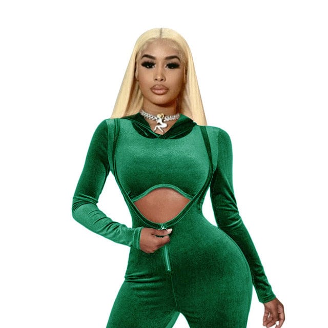 L / 1 Coldker Winter Velvet Two 2 Piece Set Sweatsuits Tracksuit For Women Outfits Long Sleeve Crop Top Pants Suits Matching Sets