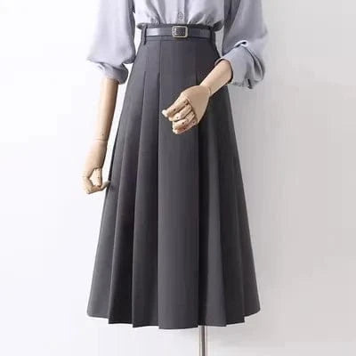 L / 2 Professional commuting A-line skirt High waisted slimming drape pleated skirt SML