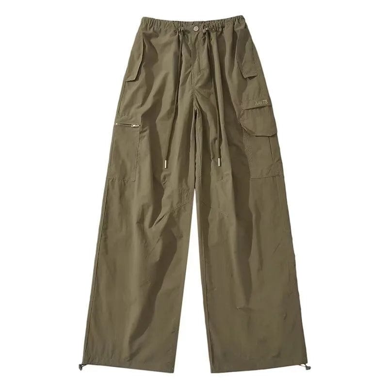 L / Army Green Quick Dry  Woman Pants Streetwear Trousers Causal Baggy Cargo Pants For Women