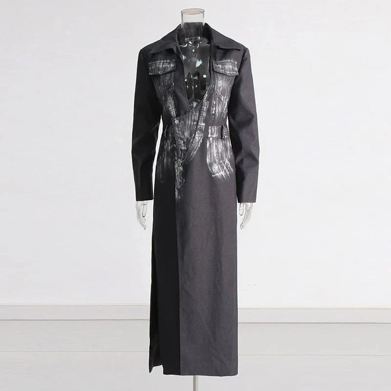 L / Black CHICEVER Fashionable High Waist Lapel Long Sleeve Single Breasted Winter Women Jacket 2023