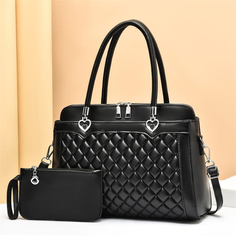 L / black Classic Ladies Diamond Tote Bag  Large Capacity Leather Waterproof Shoulder Crossbody handbags Factory Wholesale woman Handbag
