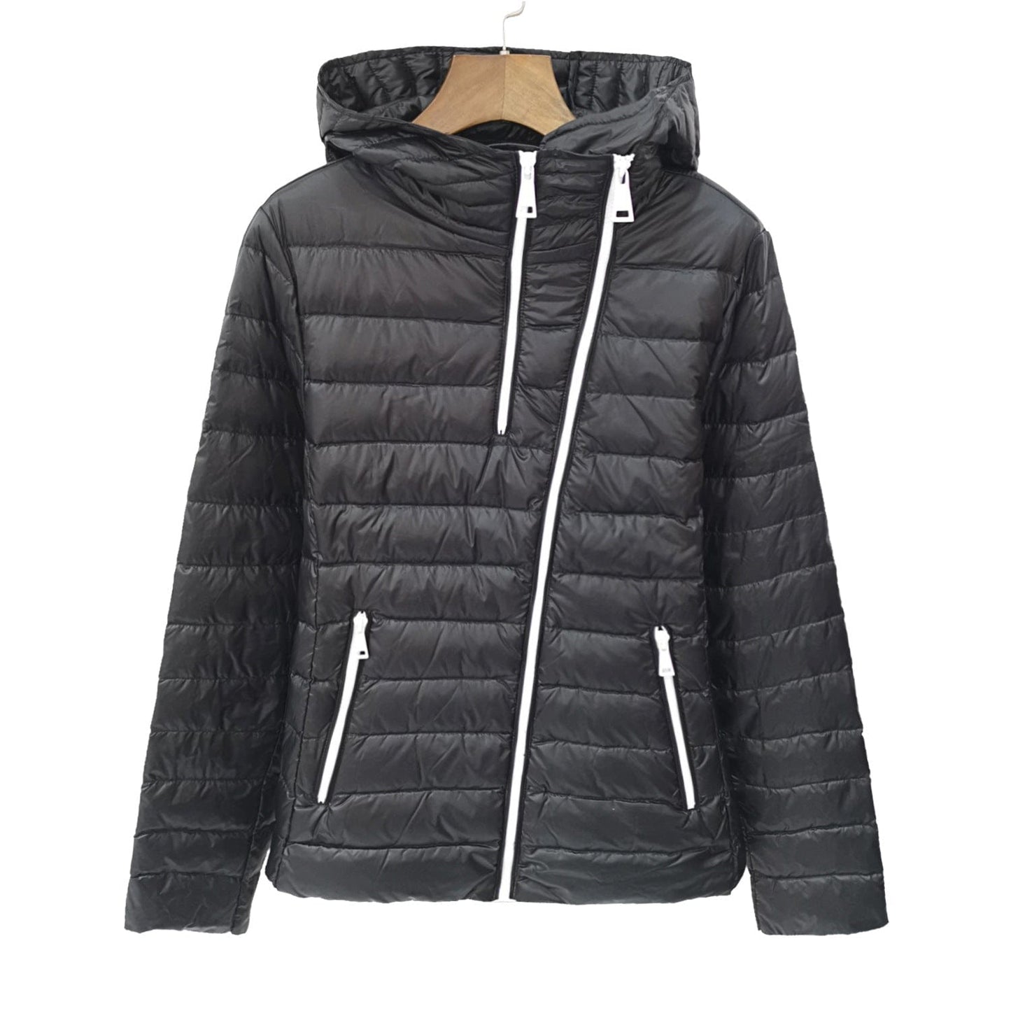 L / black Comfortable Slim Womens Winter Ladies Lightweight Down Jacket Clothing Waterproof coat