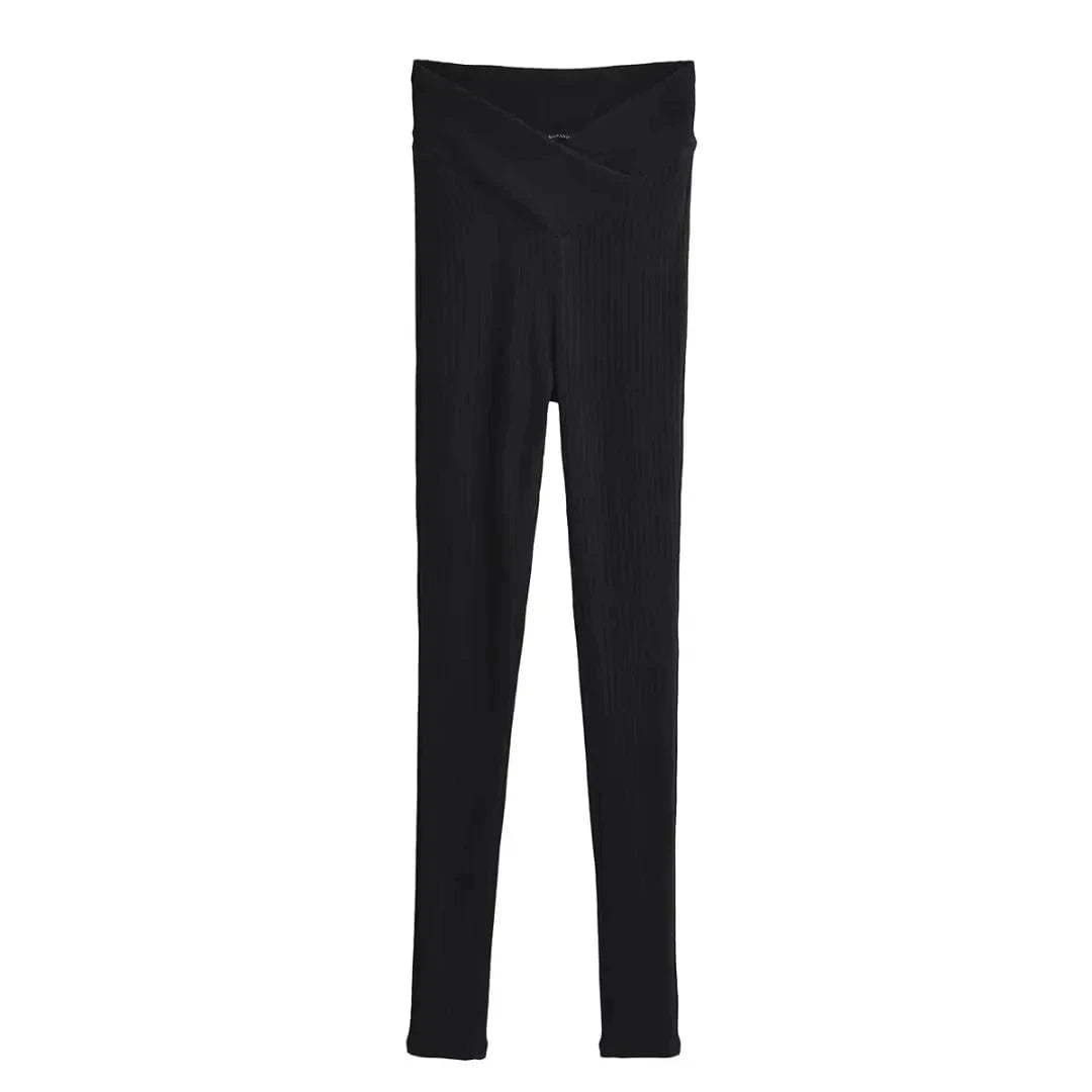L / Black Custom High Quality Women Trousers Office Slim Pants V Waistband legging Women Joggers Pants