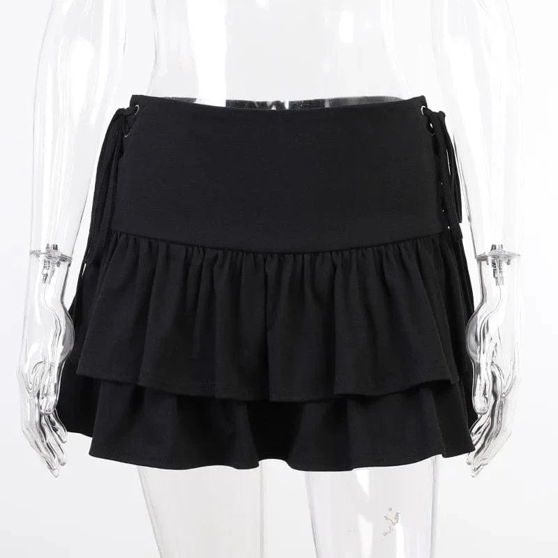 L / black Europe And The United States Spring Black Sexy Spice Shortened Skirt Wholesale Double  Binding Waist Skirt