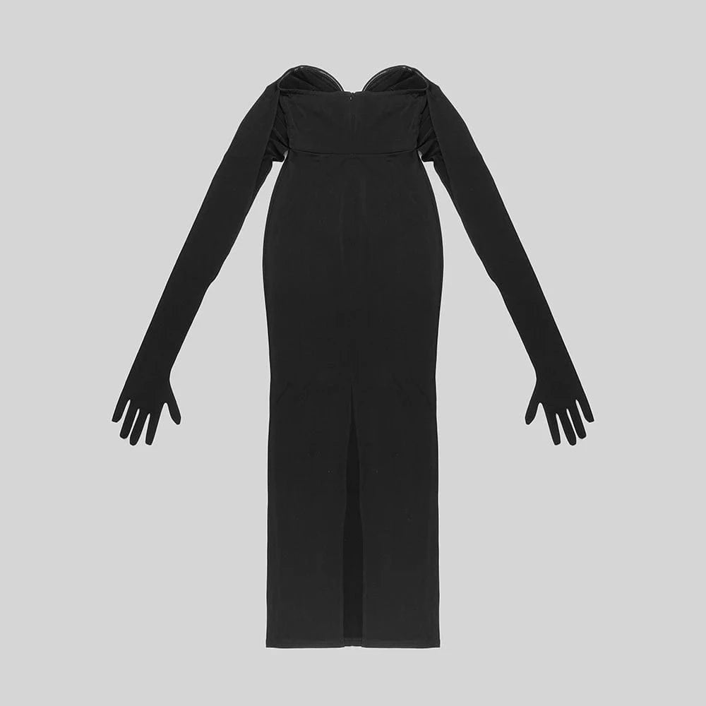 L / Black New Arrivals Women's Sexy Long Sleeve Dresses Party Club Evening dress