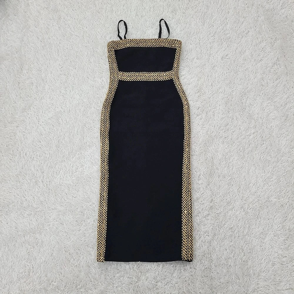 L / Black New Fashion Stock and Ready for Ship Sexy Celebrity Night Club Runway Bodycon Party Dress