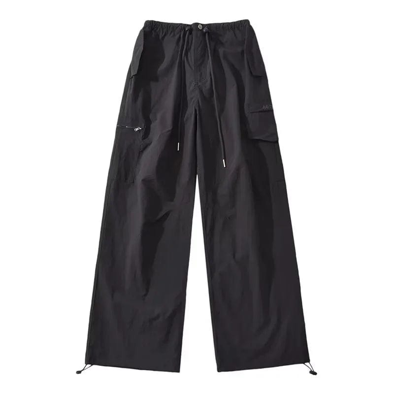 L / Black Quick Dry  Woman Pants Streetwear Trousers Causal Baggy Cargo Pants For Women