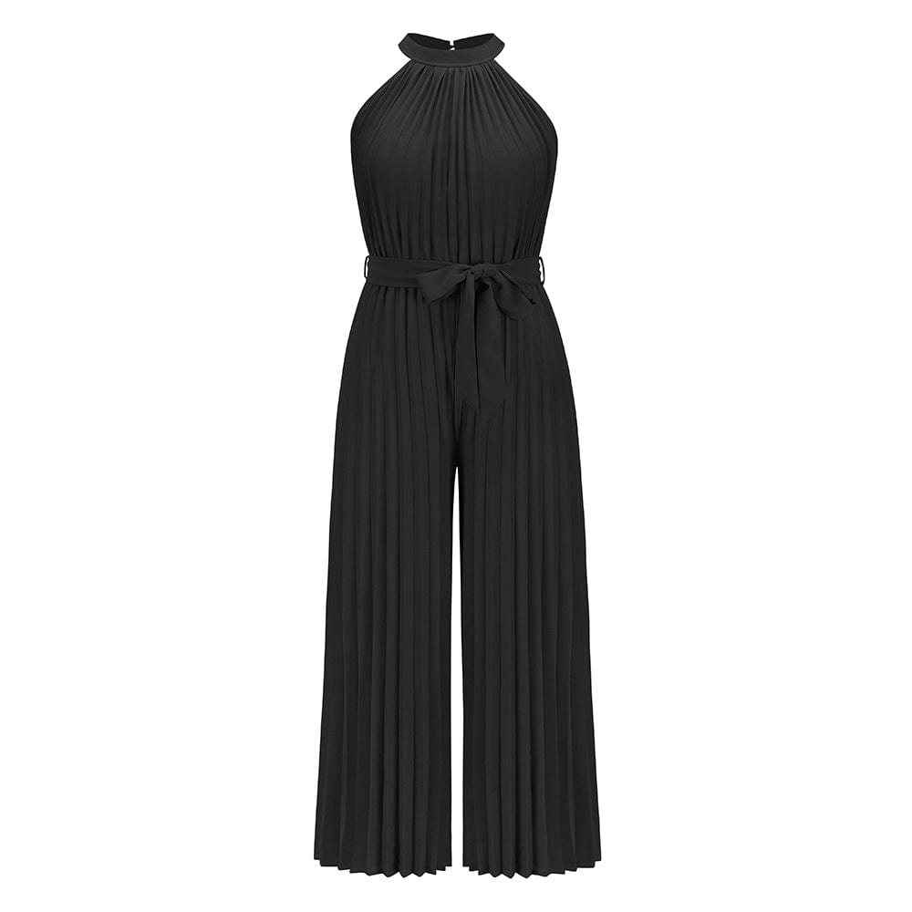 L / black Sexy Elegant Feather Stitching Jumpsuit Women Summer  New Sexy Sleeveless Solid Color Pants Off Shoulder Blue Party Jumpsuits