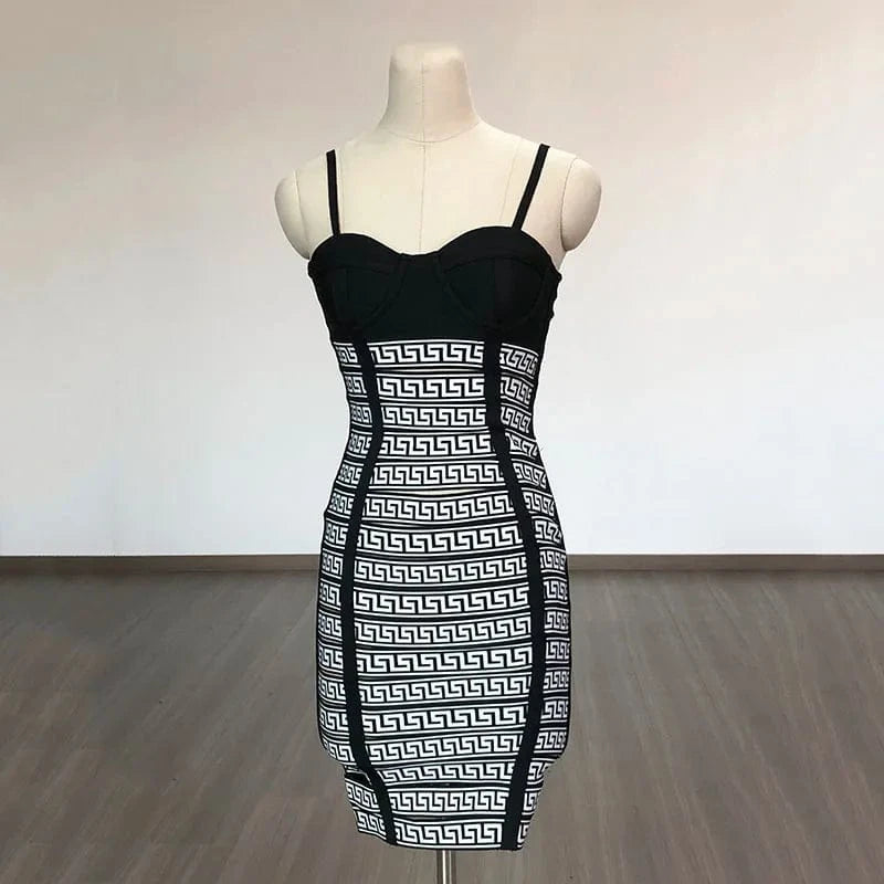 L / Black Women's Fashion Clothes Strap Jacquard Midi Dress Prom Dresses