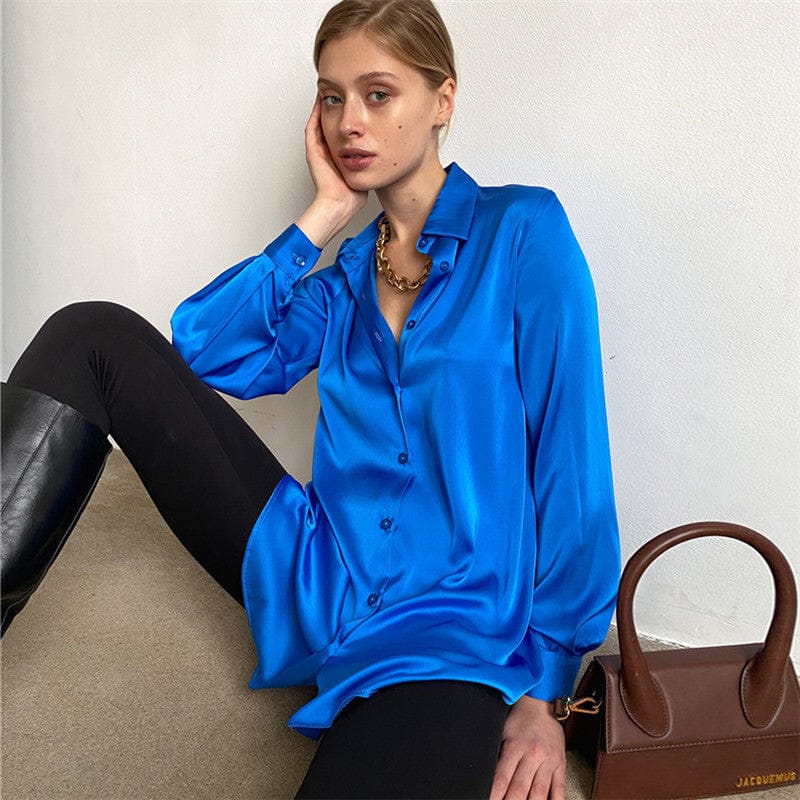 L / Blue Summer women sexy large size shirt dress 2022 fashion hot style lady dress