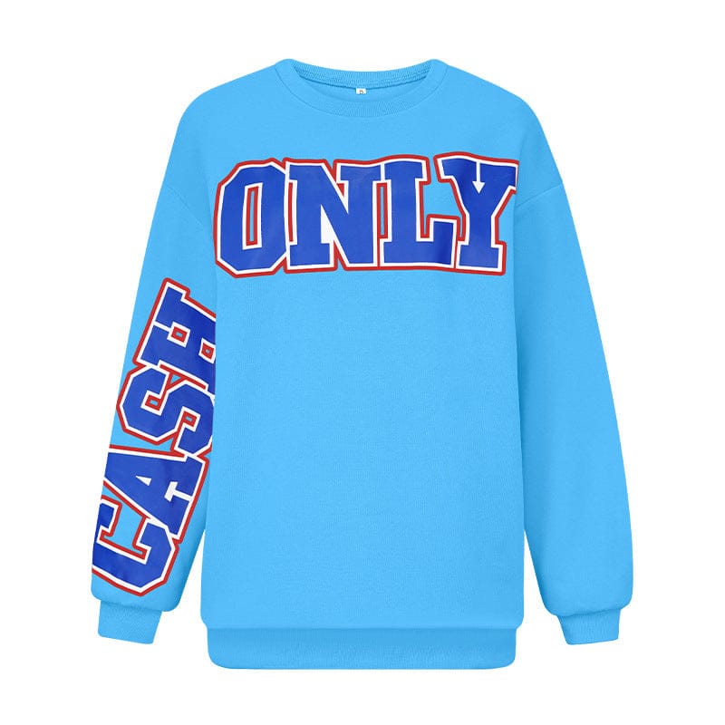 L / Blue winter women's hoodies and sweatshirts sweaters oversize long sleeves hoodies pullover for girls