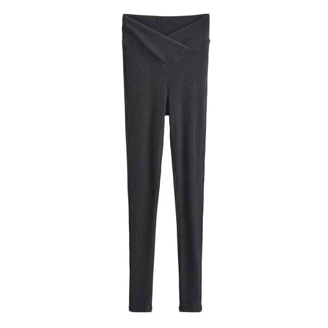 L / Brown Custom High Quality Women Trousers Office Slim Pants V Waistband legging Women Joggers Pants