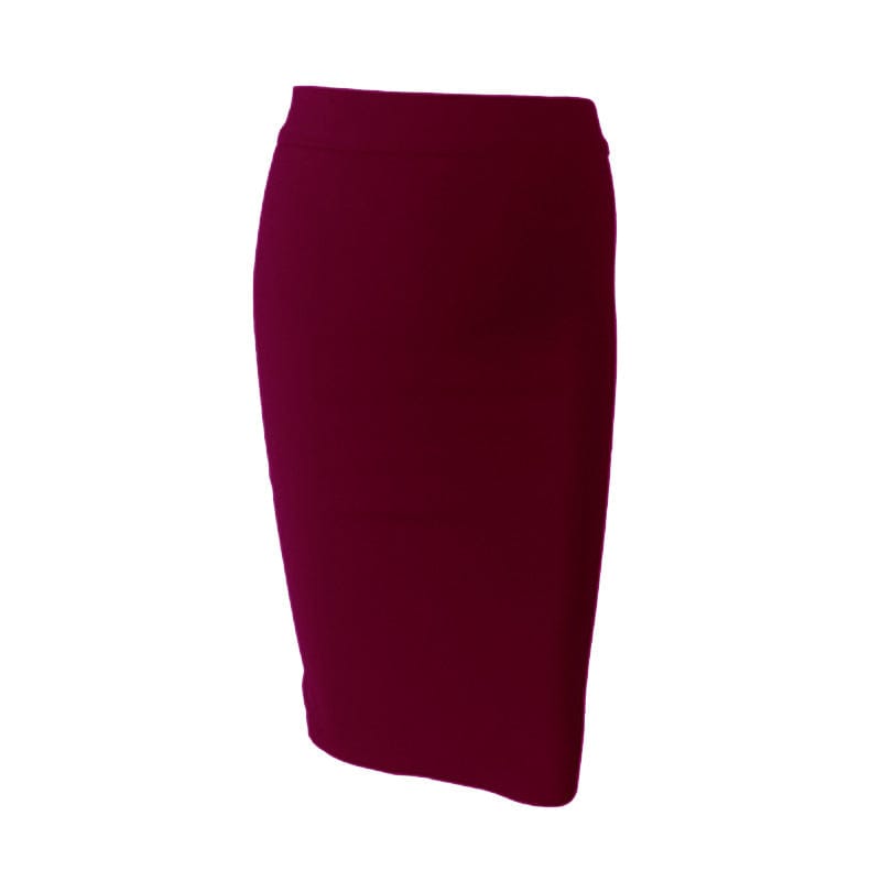 L / Burgundy Women 2022 New Arrivals Midi Knee Length Elegant Bodycon Skirt Womens Office Formal Business Set Pencil Skirts