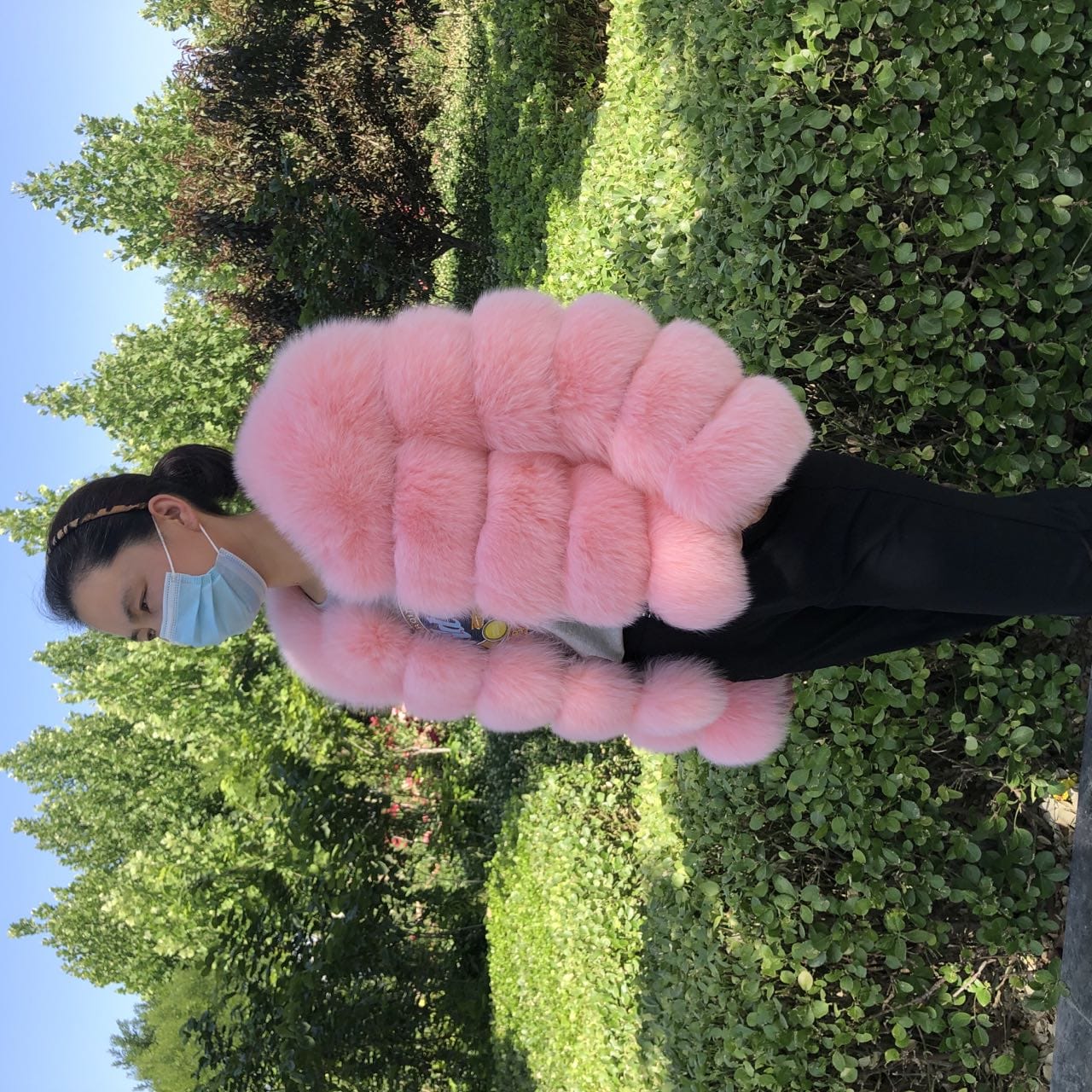 L / color19 Fashion Winter Warm Long Coat Real Fox Fur Jacket Women Natural Fur Outerwear New Arrival