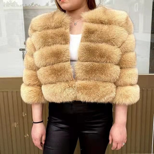 L / color20 Fashion Winter Warm  Coat Real Fox Fur Jacket Women Natural Fur coat women
