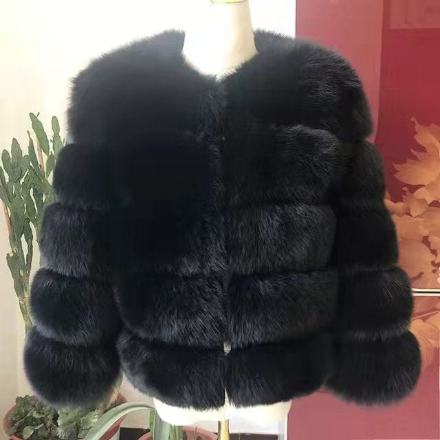 L / color4 Fashion Winter Warm  Coat Real Fox Fur Jacket Women Natural Fur coat women