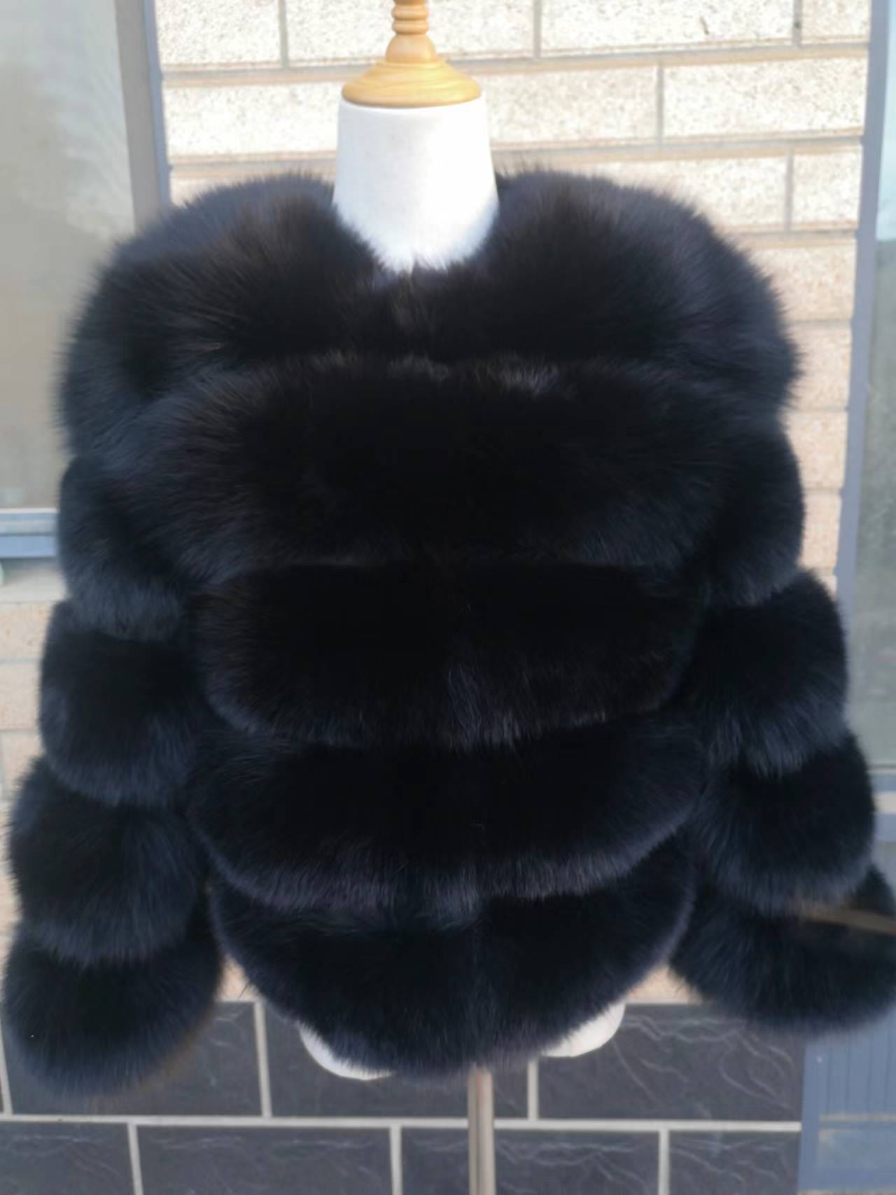 L / color8 Fashion Winter Warm Long Coat Real Fox Fur Jacket Women Natural Fur Outerwear New Arrival