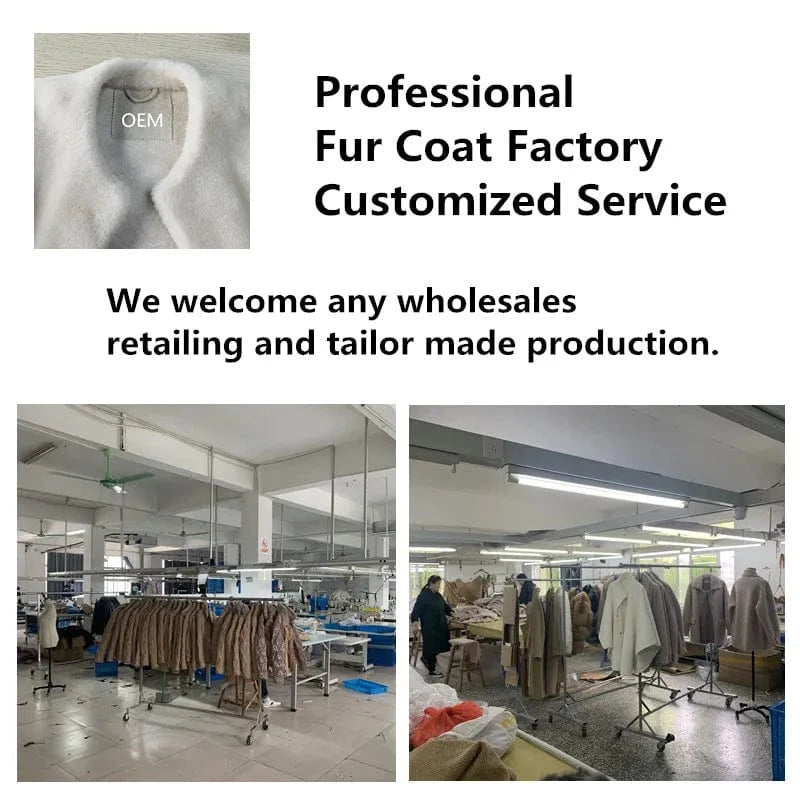 L / Customized Women 90% wool blends Long coat jacket with real fox fur collar overcoats jackets Trench