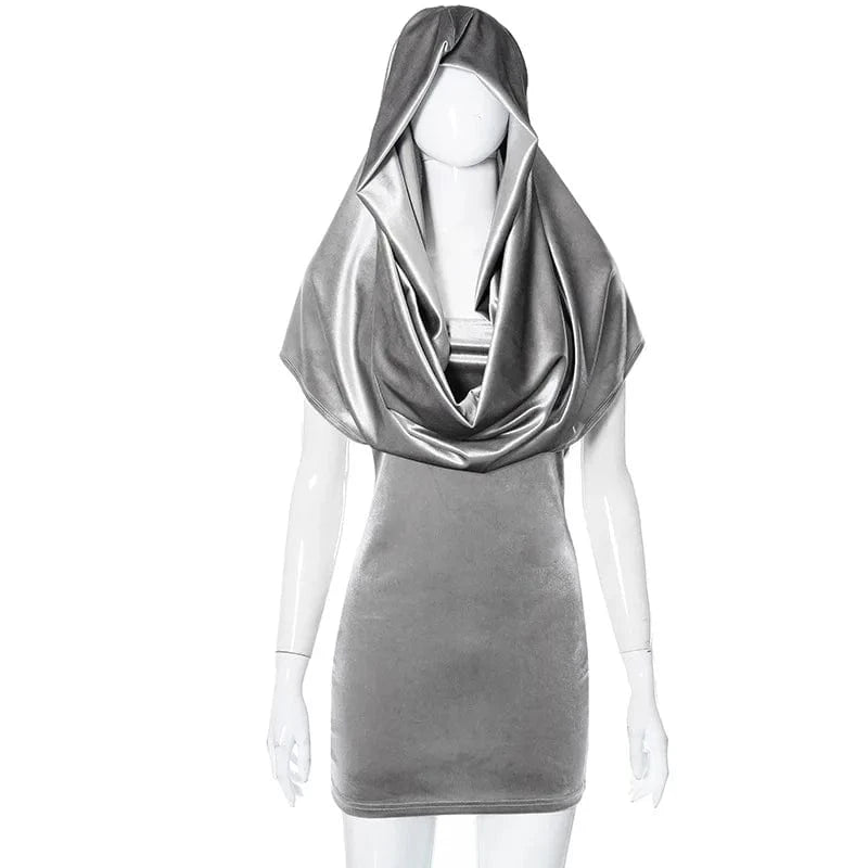 L / Gray 2024 Spring autumn New Stylish Women Dress Two Piece Set Bodycon Tight Velvet Dress Casual Women Set