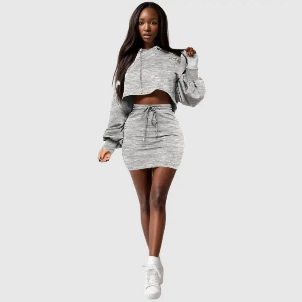 L / Lavender 20701-MX40 hoodie skirts  two piece sets drawstring jumpsuit women sehe fashion