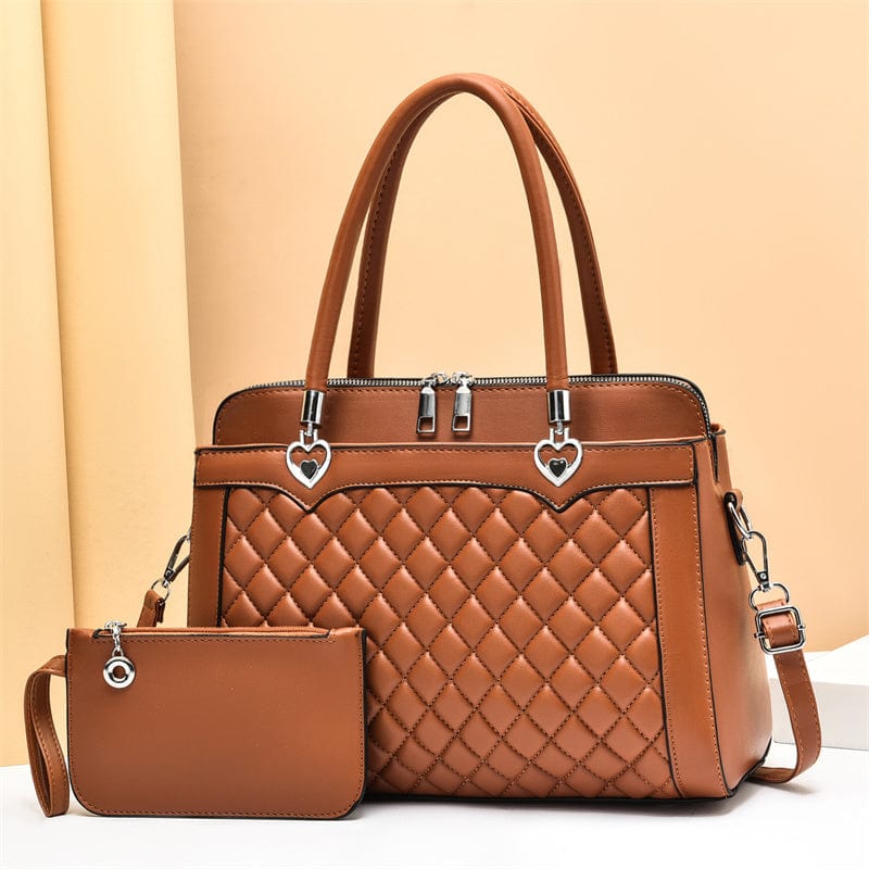 L / naturals Classic Ladies Diamond Tote Bag  Large Capacity Leather Waterproof Shoulder Crossbody handbags Factory Wholesale woman Handbag