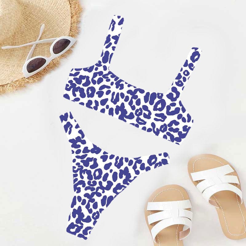 L / NO.21 OOTN Female Cut Out Bathing Suit Swimwear 2023 Women Orange Leopard Push Up Padded Thong Swimsuit Sexy Micro Bikini