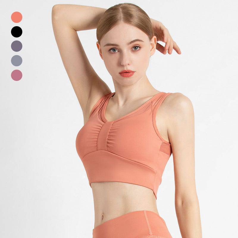 L / Orange Autumn New Breathable Sports Bra Shockproof Gather Running Women's Yoga Bra