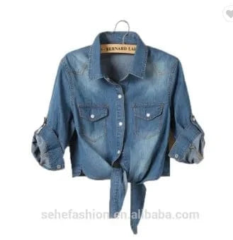 L / pic 1 new design fashion long sleeve denim jacket women wholesale