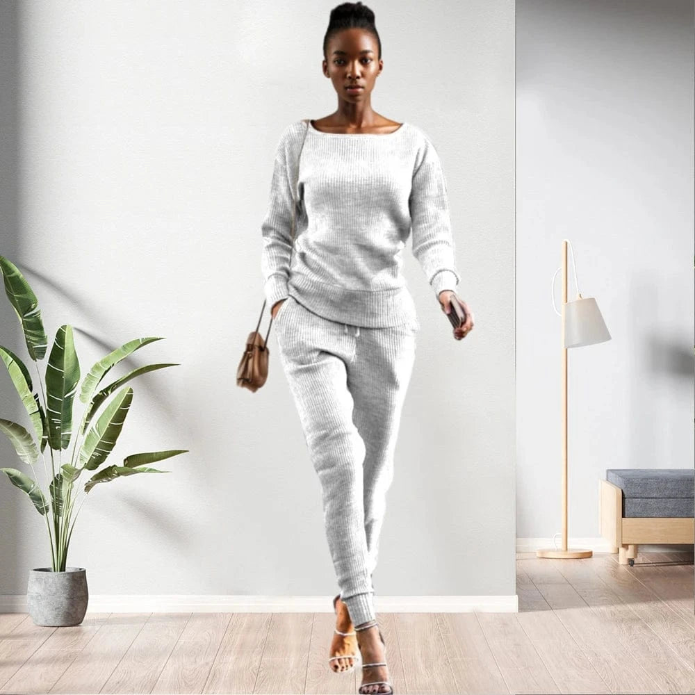 L / pic14 90905-MX61 autumn new arrival 12 colors two piece knitted jumpsuit woman