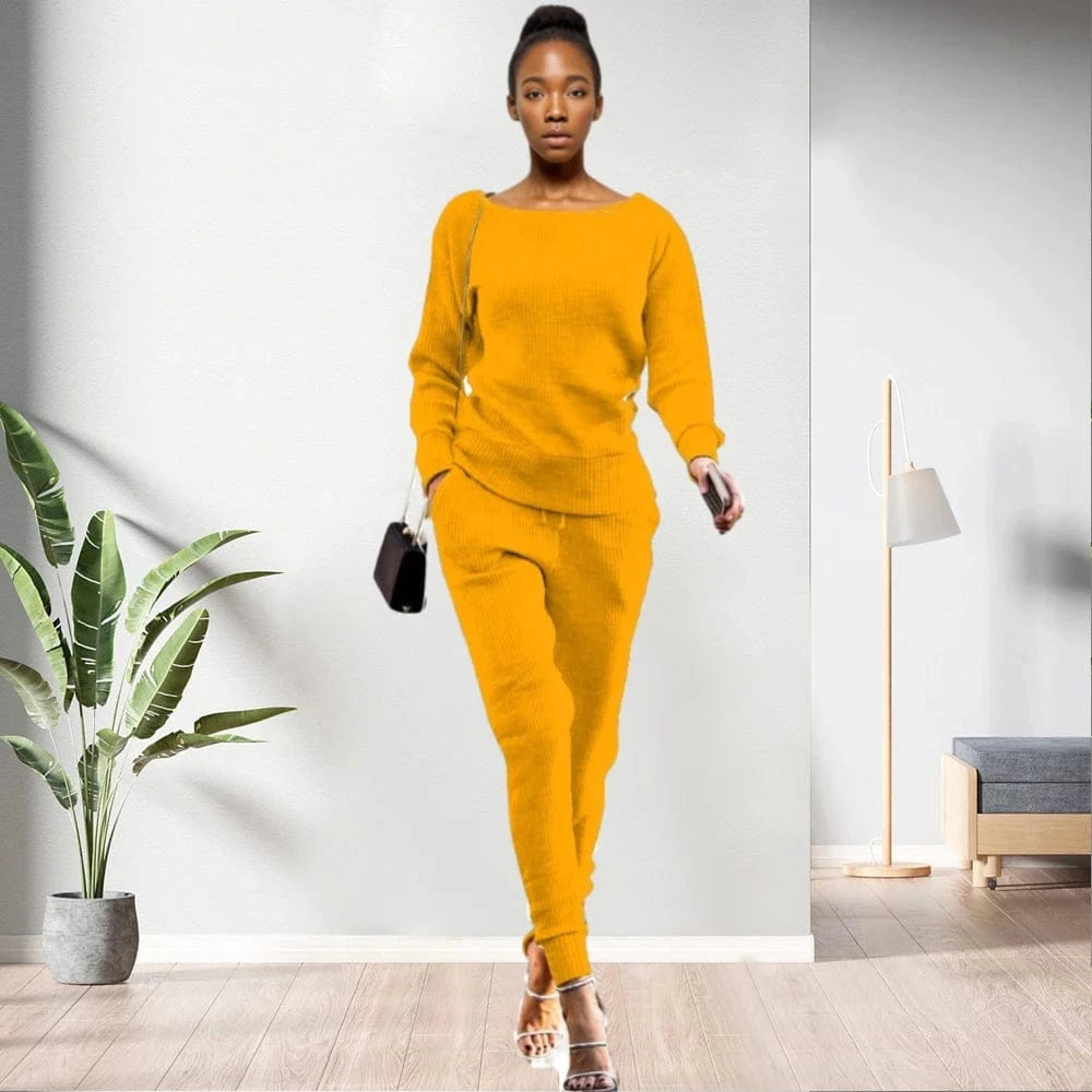 L / pic15 90905-MX61 autumn new arrival 12 colors two piece knitted jumpsuit woman