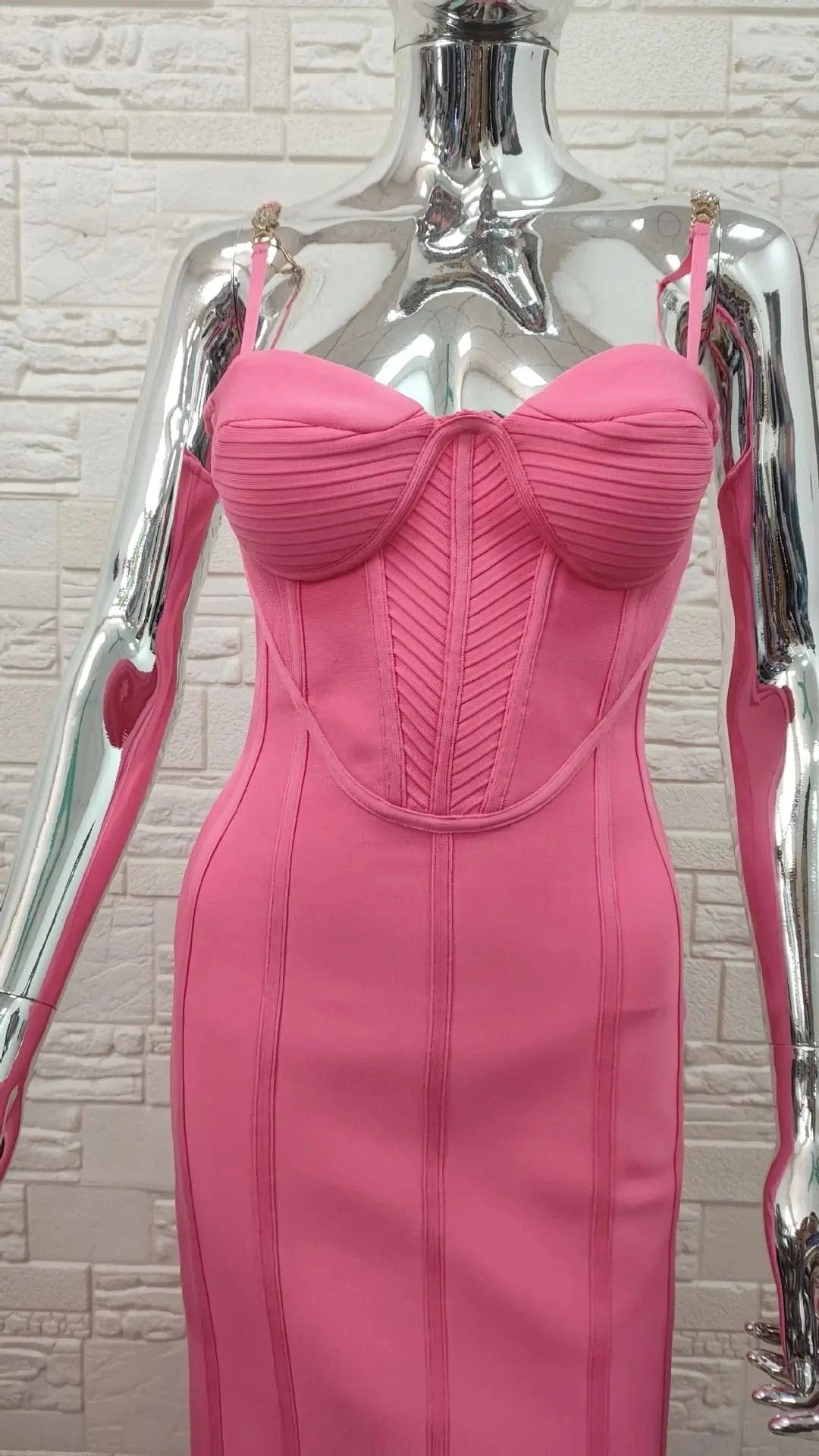 L / Pink New Fashion Women's Fashion Bodycon Sleeveless Strap Celebrity Nightclub Party Evening Dresses