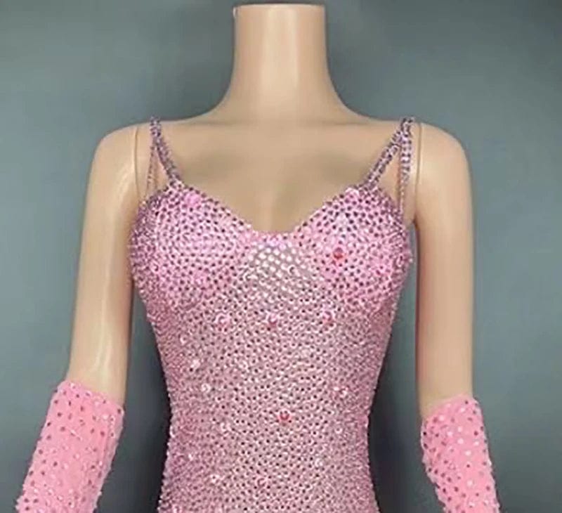 L / Pink NOVANCE Y1738-N women dress wholesale women's jumpsuit with rhinestones sexy short jumpsuits for party for club