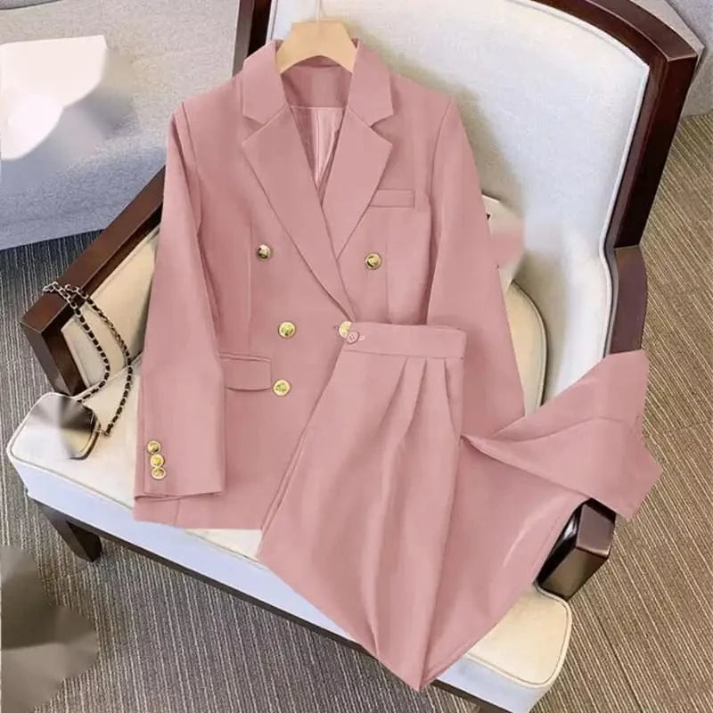 L / Pink S-3XL New Goddess Style Suit Set Spring and Autumn Popular Korean Version Advanced and Lazy Style Casual Versatile Set