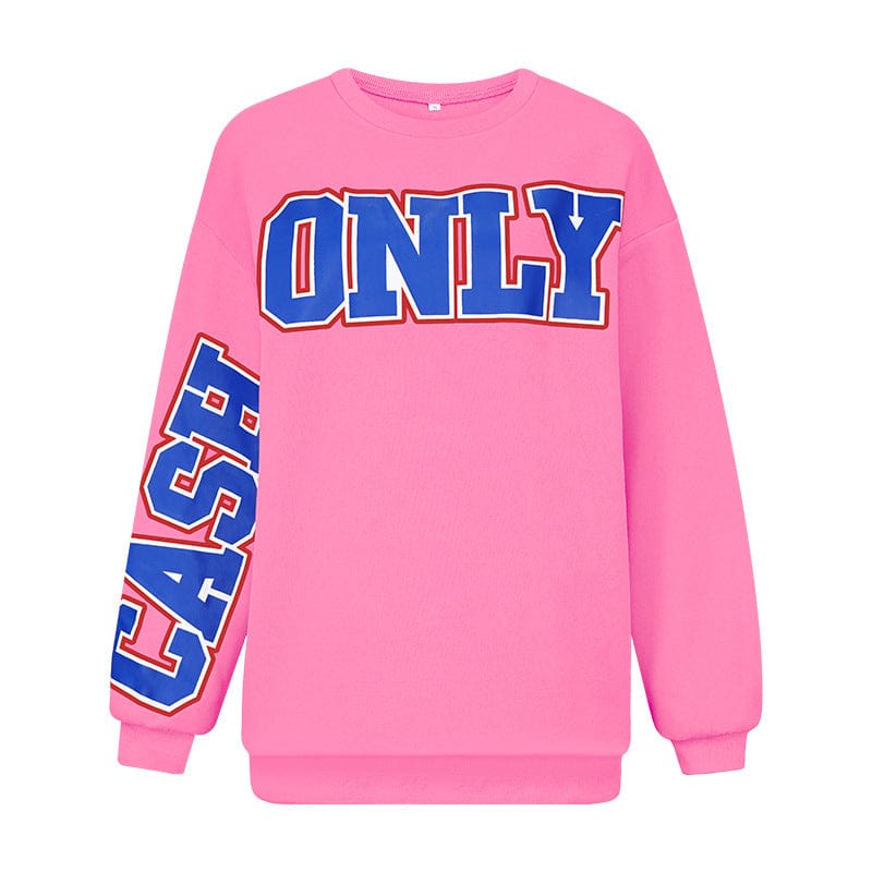L / Pink winter women's hoodies and sweatshirts sweaters oversize long sleeves hoodies pullover for girls