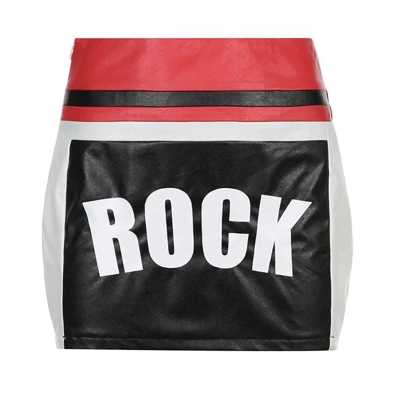 L / Skirt 2024 New Young Sexy Sweet Letter Sweater Full Sleeve + Short Leather Pencil Skirts Women 2 Piece Set