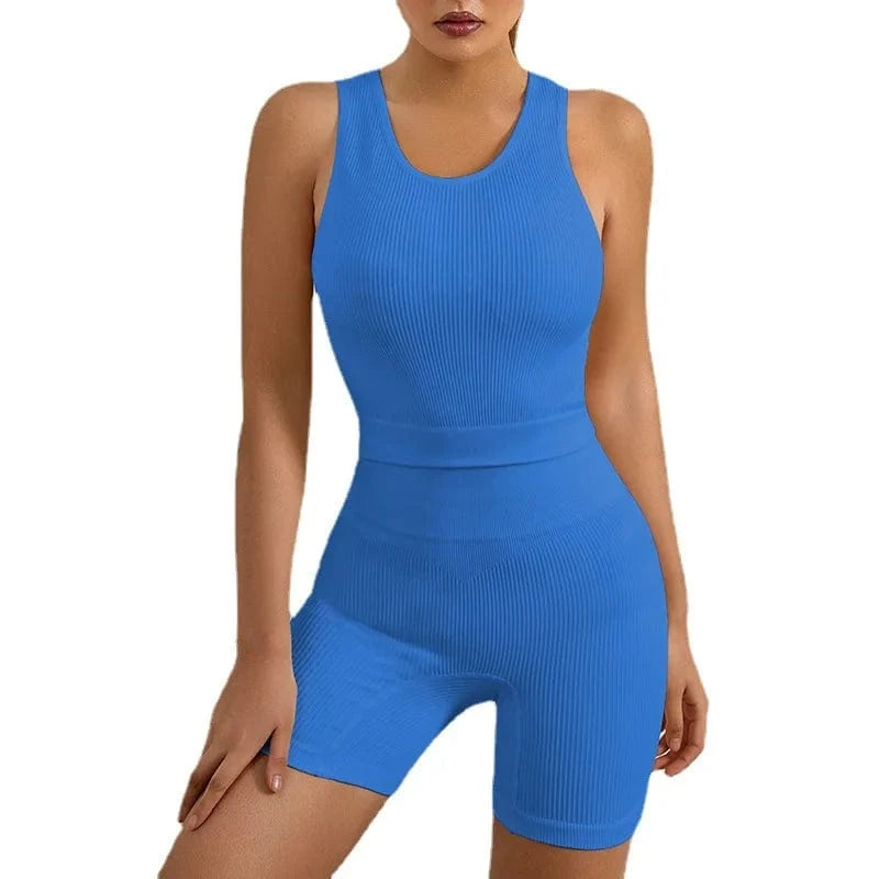 L-suit for 62.5-75kgs / Blue Big chest Sport bra without steel ring shockproof ribbon fabric fitness running yoga vest with shorts two pieces set