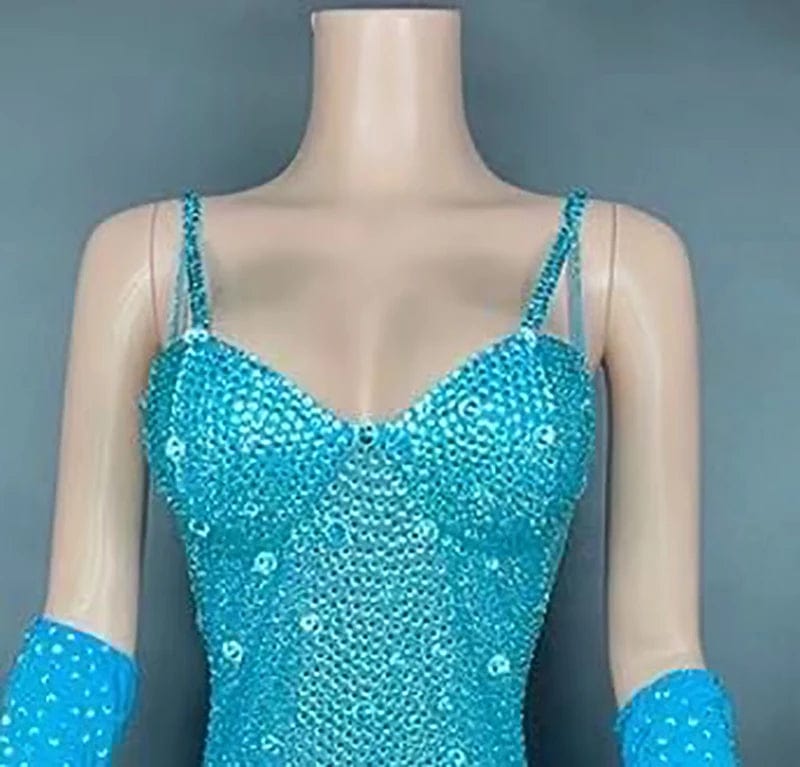 L / Turquoise NOVANCE Y1738-N women dress wholesale women's jumpsuit with rhinestones sexy short jumpsuits for party for club