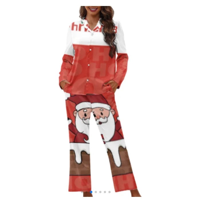 L / VBFH2999 Fancy Christmas Pyjamas Set Print Long Sleeve Top And Long Pants Loungewear Family Matching Christmas Pajamas Family Sleepwear