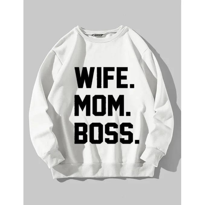 L / White OEM Factory Hot Selling Casual Wear Solid Printed Women Sweater