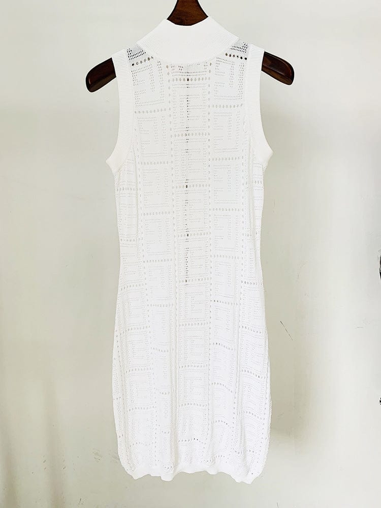 L / White Sexy Celebrity Elegant Evening Party Ladies Fashion Summer Bodycon Dress