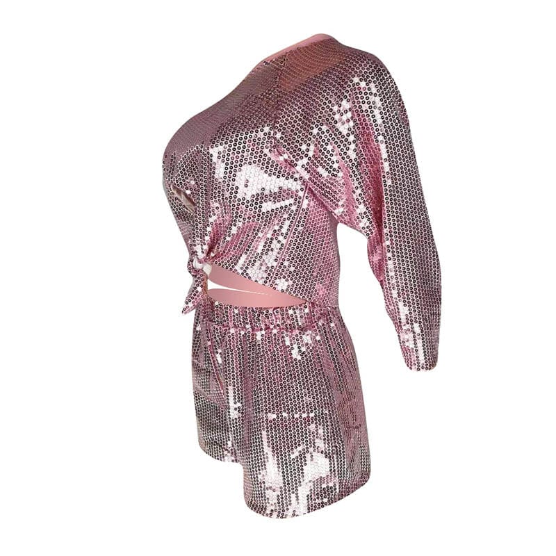 L282875 New Fashion Shimmer Sequins Short Set