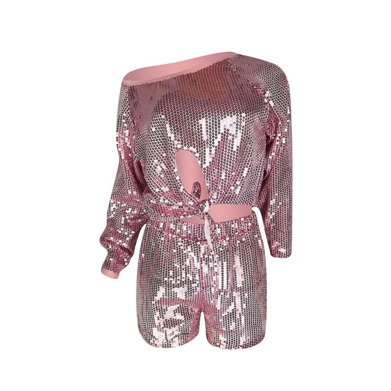 L282875 New Fashion Shimmer Sequins Short Set