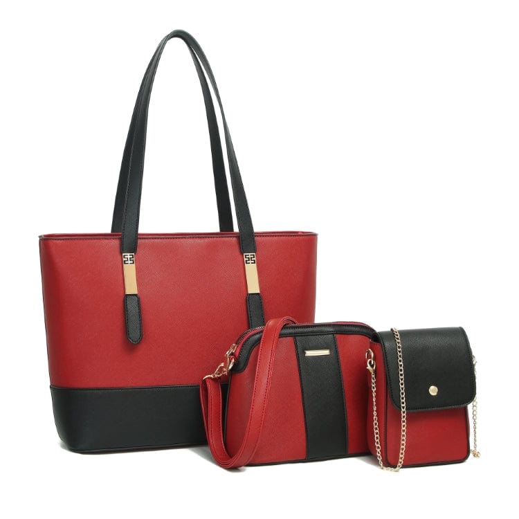 L33*H29*W14CM / Red ELD103 Wholesale Factory Prices 3 in 1 Handbags China Trend 3 Piece Hand bags Set Bolsa Para Mujer Bolsas Para Dama