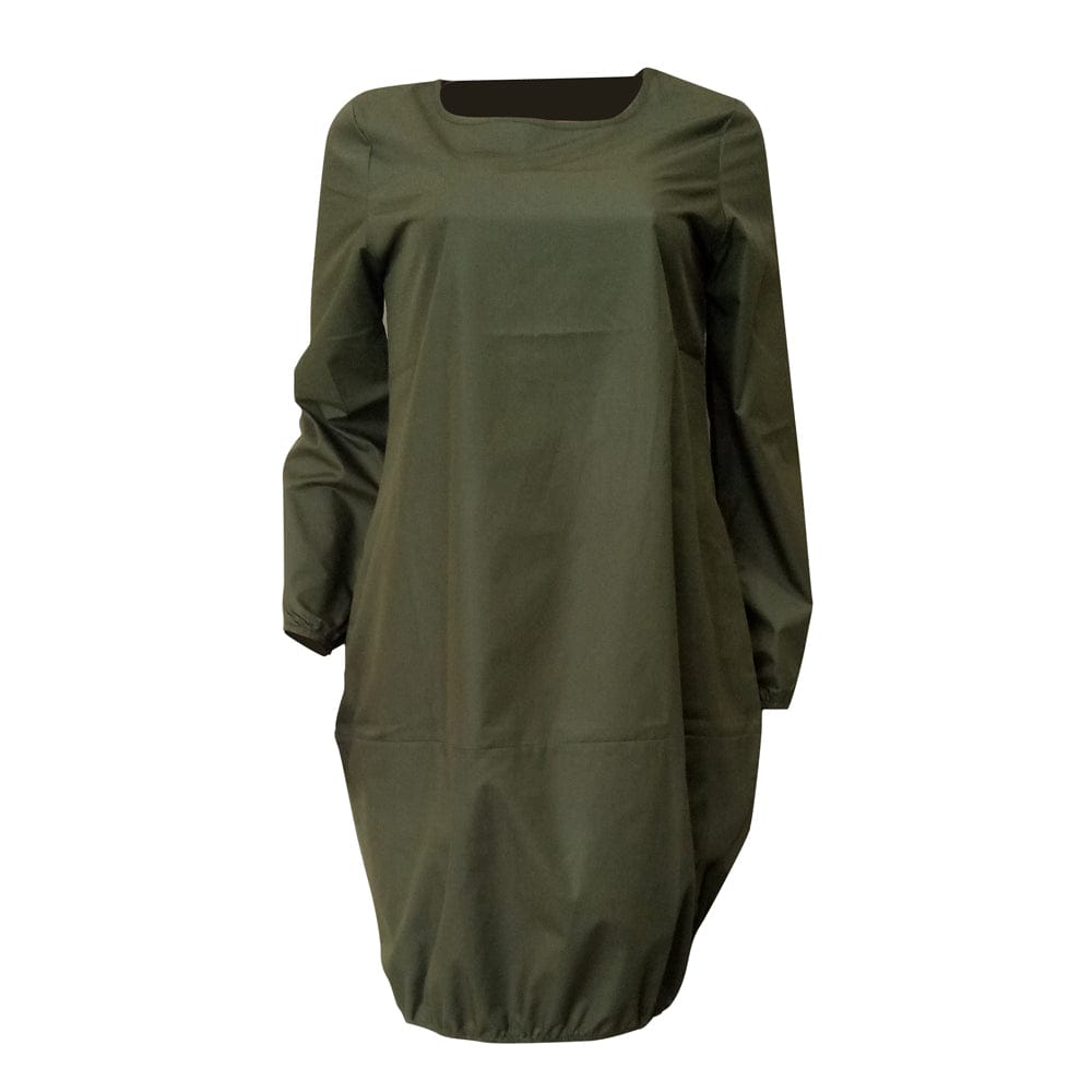 L36636 Fashion Design Girl Solid Color Long Sleeve Midi Dress
