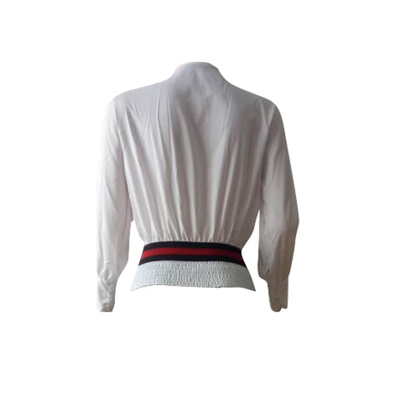 L99170 Wholesale Women Girls Fashion Solid Color Waist Bandage T-Shirt