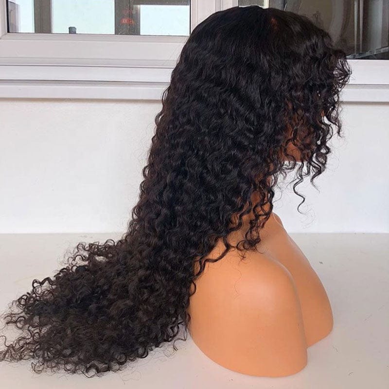 Lace Frontal Wigs for Women Deep Curly Lace Front Human Hair Wigs Transparent Deep Wave Brazilian Hair Swiss Lace Long 150% 180%